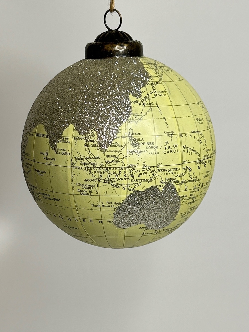 Macy's Christmas Ornaments Glittery Globe Holiday Lane NEW